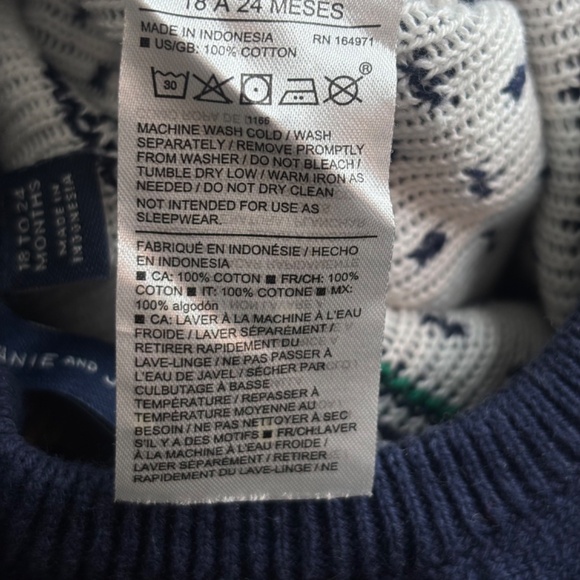 Janie and Jack Train Fair Isle Train Sweater Romper 24M Knit Holiday Christmas - Picture 10 of 11